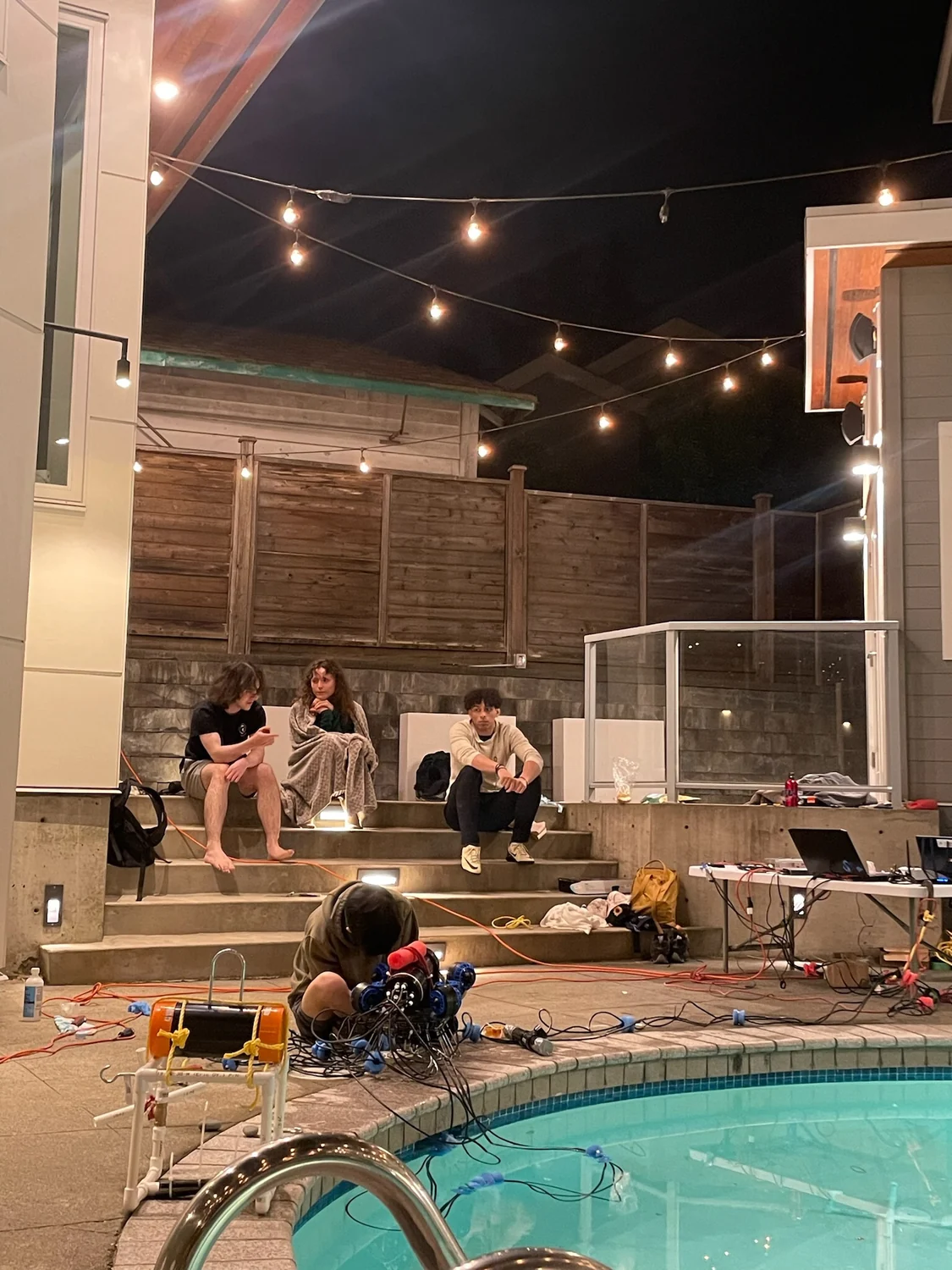 Early Subvision robot test near a pool